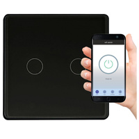Doppel-Touch-Schalter mit Kondensator Schwarz Tuya Smart WiFi Sanico Goldlux