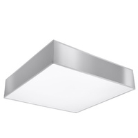 LED-Deckenleuchte Deckenaufbauleuchten HORUS 3xE27 Quadratische Leuchte 45cm Grau SOLLUX