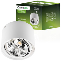 Aufputz HALOGEN SPOT TUBA Beweglich GU10 AR111 Rund Weiß 100mm TELES LUMILED
