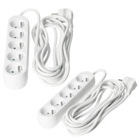 Verlängerungskabel Stecker 5x geerdete Steckdose Steckdosenleiste 5m weiß Linea Kobi