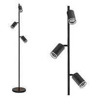 Stehleuchte 3x GU10 PARIS Schwarz Sanico Goldlux