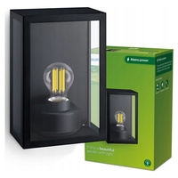 Garten LED Wandleuchte ALZOR E27 IP44 Laterne Schwarz PHILIPS