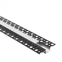 Aluminium LED-Profil für Gipskarton REGIPS Unterputz Schwarz 1m mit milchigem Lampenschirm für LED-Streifen + Kappen Ecolight GP Serie