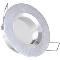 Runde silber gebürstete Einbauleuchte BORAS Eyelet MR16 IP44 GOLDLUX (Polux)