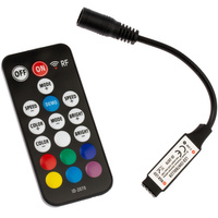 Funkcontroller für RGB-LED-Streifen 72W 6A 18 Tasten + RF-FERNBEDIENUNG 5V~24V DC ID-2070 schwarz