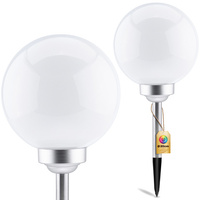 LED-Solar-Gartenlampe WHITE BALL 20cm betrieben 3500K warm + RGB GOLDLUX (Polux)