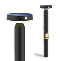 Solar Gartenlampe LED Antrieb Stehend Dekorativ Sensor PIR 4000K Lampe USB-C IP44 Schwarz