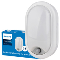 LED-Außenleuchte 15W 1400lm 4000K IP54 mit Bewegungs- und Dämmerungssensor Weiß Projetline Philips