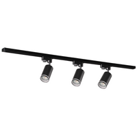 Stromschienen-Kit 1-Phasen-Schiene + 3x GU10 Reflektor Schwarz PARIS Sanico Goldlux