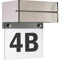 LED-Gartenlampe beleuchtete Hausnummer Türerhöhung Wandleuchte 6W IP54 Silber Volteno
