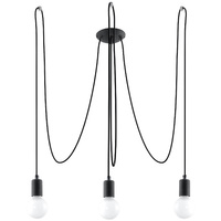 EDISON LED Pendel-Deckenleuchte 3xE27 Kronleuchter Schwarz SOLLUX