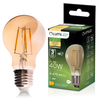 LED-Lampe E27 A60 4W 470LM = 40W 2000K warmweiß 360° Filament Amber LUMILED
