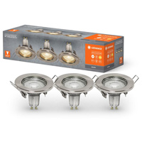 Set aus 3xEinbauleuchten GU10 2,6W 230lm 230V 2700K Warmsilber LED SPOT LEDVANCE