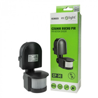 PIR-Bewegungs- und Dämmerungssensor IP44 Aufputzmontage Einstellbar Schwarz 12m 180° CP Ecolight