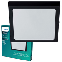 Plafond Panel LED-Oberflächen-Deckenleuchte MAGNEOS 12W 2700K 21cm Schwarz Downlight Square PHILIPS