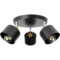 Spot Tuba Deckenleuchte Reflektor Halogen Leuchte 3x E27 Moving Black Copper Elza Masterled