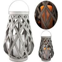 Gartenlampe LED Solarlaterne Hängelaterne 45cm IP44 Grau