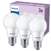 Set mit 3x E27 A60 LED-Lampe 8W = 60W 806lm 2700K Warm 150° PHILIPS