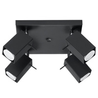 Anbauleuchte MERIDA 4 4xGU10 Reflektor Halogen Beweglich Minimalistisch Schwarz SOLLUX