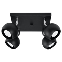 OCULARE Deckenleuchte 4xGU10 Reflektor Halogen Leuchte Beweglich 25x25 Schwarz SOLLUX