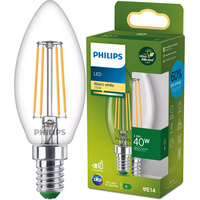 LED-Glühbirne E14 Kerze B35 2.3W = 40W 485lm 210lm/W 2700K Warm 300° CLASS A UltraEfficient Philips