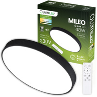 Plafond LED Aufbaumontage MILEO 48W IP44 CCT Weiß Rund 40cm + LUMILED PILOT