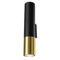 Wandleuchte LOOPEZ 2xGU10 Up-Down Elegant Schwarz und Gold SOLLUX