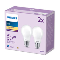LED Lampen Set 2x E27 A60 7W = 60W 806lm 2700K Warmweiß Glühfaden PHILIPS