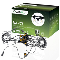 Garten Girlande Außenlichterkette 10m 10x E27 NARCI Lumiled
