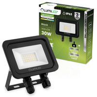 LED-Strahler 30W, LED-Flutlicht ZUME 33000lm 4000K IP65 Schwarz Advanced Lighting Series LUMILED