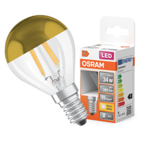 LED-Lampe P45 Ball E14 4W = 34W 380lm 2700K Warm 300° Gold Retrofit Glühfaden CLASSIC Osram
