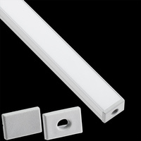 Anodisiertes Aluminium LED-Profil KM33 mit Milchglasabdeckung und Endkappen, 2m Silber LUMILED