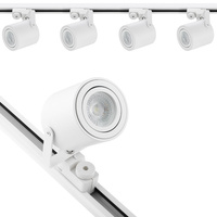 Beleuchtung Stromschienenset 2m + 4x LED Stromschienenstrahler GU10Weiß matt