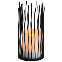 LED-Gartenlampe batteriebetriebene LED-LATERNE NYBORG 22cm IP44 2xAA schwarzes Metall GOLDLUX (Polux)