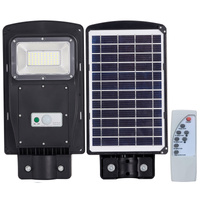 LED Fluter 120-250lm 6000K IP65 3W Solar Schwarz mit Bewegungs- und Dämmerungssensor + Fernbedienung STREET-3 GOLDLUX (Polux)