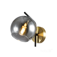 Wandfassung E14 Gold Schwarz Globe Elegance Aufbaulampe Kobi