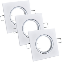 3x OPIN GOLDLUX beweglicher Halogenlampe quadratisches Metall weiß MR16 GU10