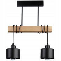 Masterled Deckenleuchte 2x E27 Schwarz Braun Elza Pendelleuchte