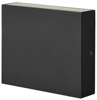 LED-Gartenwandleuchte oben und unten schwarz 6,5W 2 x 250lm IP44 quadratisch CHICAGO GOLDLUX (Polux)