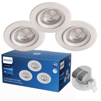 3x LED SPARKLE 5W 2700K Dimmbare kreisförmige LED-Unterputzdose Weiß PHILIPS