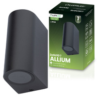 Wandleuchte Außen 2x GU10, Garten-Wandleuchte Schwarz ALLIUM LUMILED