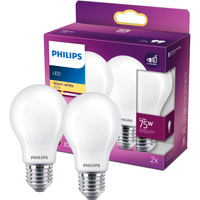 Set mit 2x LED-Glühbirne E27 A60 8,5W = 75W 1055lm 2700K Warm Filament Milky PHILIPS