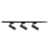 Stromschienen-Kit 1-Phasen-Schiene + 3x GU10 Reflektor Schwarz FADO Sanico Goldlux