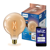 LED-Glühbirne E27 G125 7W = 50W Glühfaden Amber SMART WiFi Philips WiZ