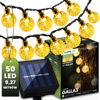 Solar Garten Girlande 50x LED Zierkugeln 9.27m 3000K Warm GALLA3 LUMILED
