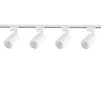 Beleuchtungsschienen-Set 2m Schiene + 4 xGU10 LED-Schienenstrahler WEISS mit Zierring