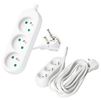 Netzverlängerungskabel Stecker 3 x geerdete Steckdose Steckdosenleiste 5m weiß Linea Kobi