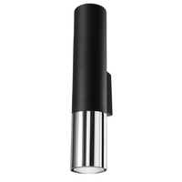 Wandleuchte LOOPEZ 2xGU10 Up-Down Elegant Schwarz Chrom SOLLUX