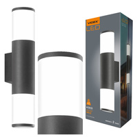Außenwandleuchte IP54 2x GU10 Grau Videx