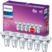 Set mit 6x LED-Halogenlampen GU10 PAR16 4,6W = 50W 390lm 4000K Neutral 36° PHILIPS